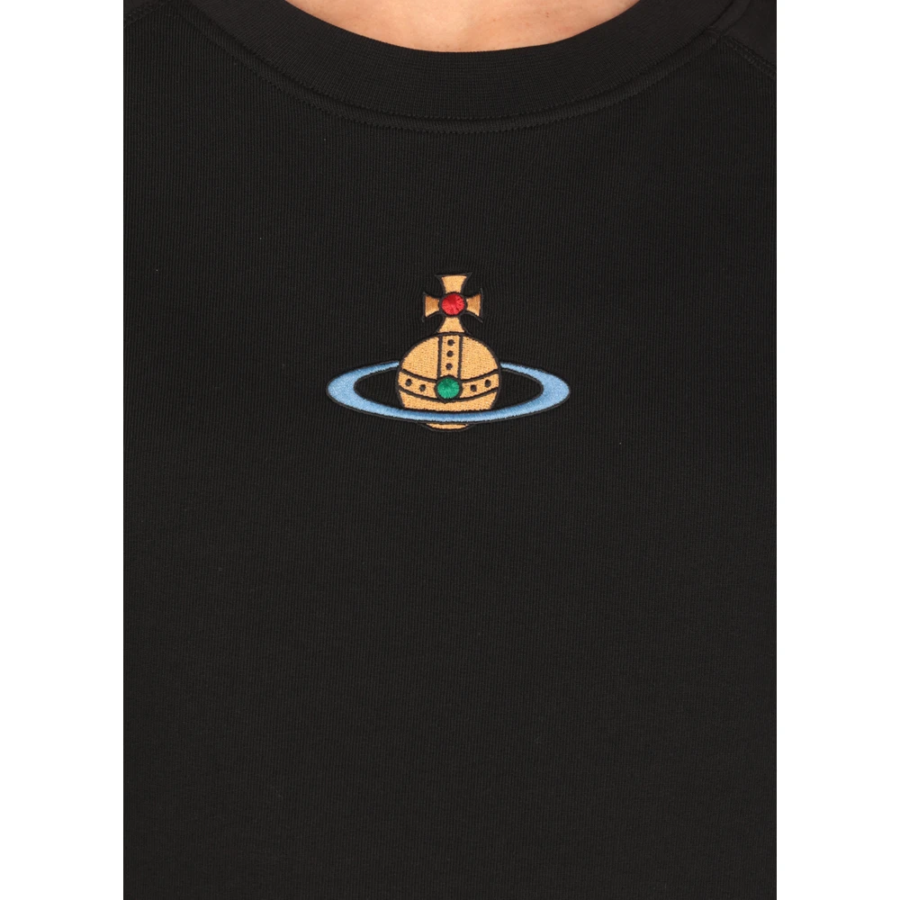 Vivienne Westwood Zwarte Katoenen Sweatshirt met Geborduurd Logo Black Dames