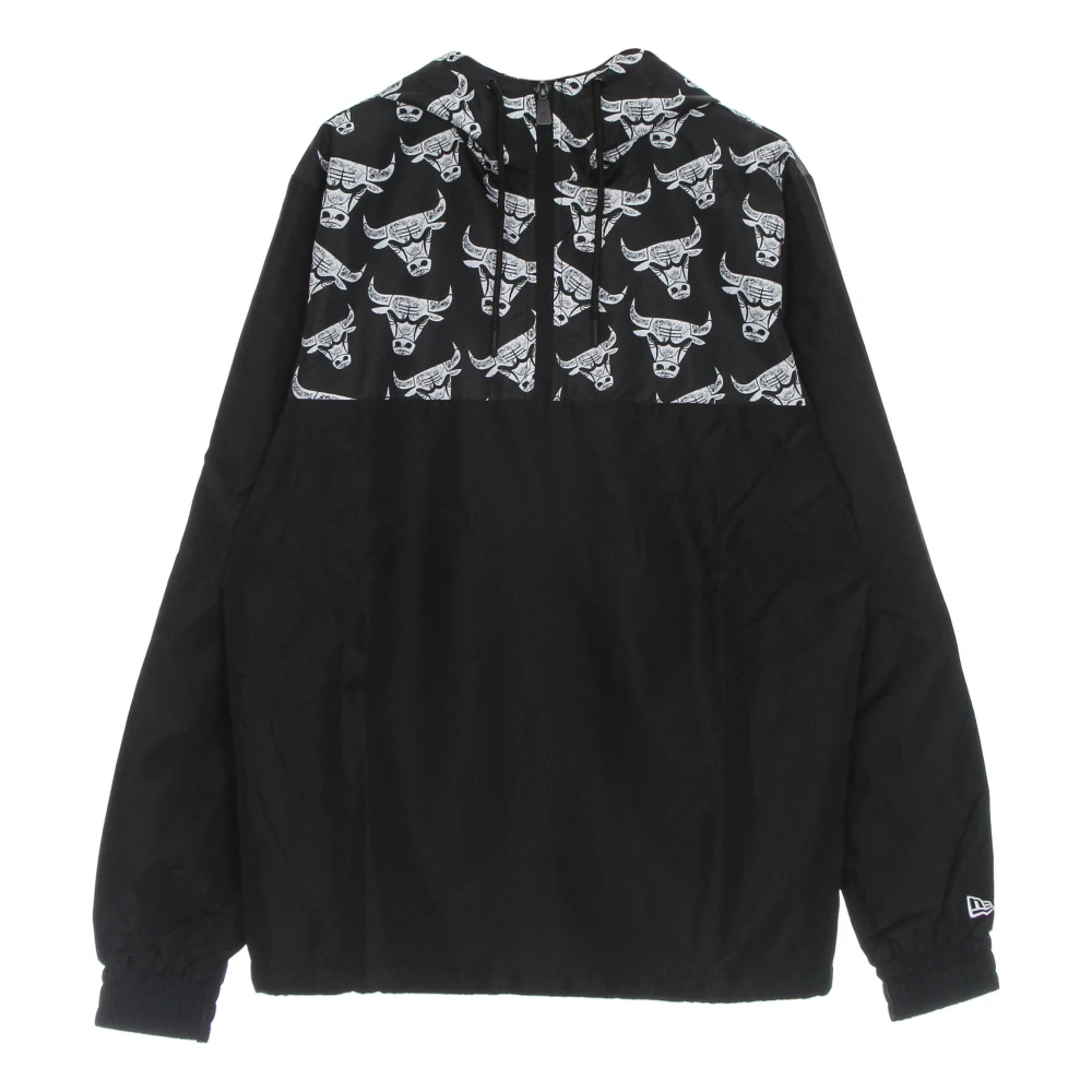New era Chicago Bulls Logo Windbreaker Jas Black Heren