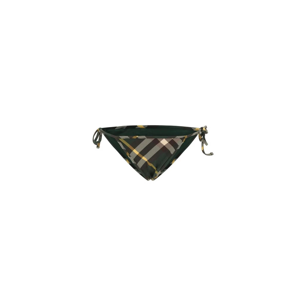 Burberry Geruite Print Badpak Briefs met Heupbanden Green Dames