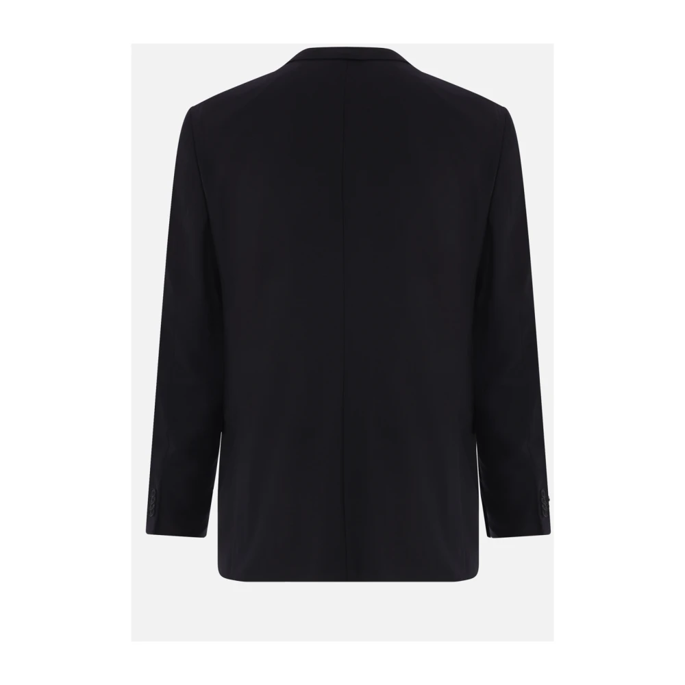 Ermenegildo Zegna Blauwe Wol en Zijden Jas Blue Heren