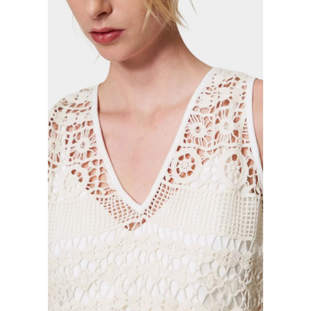 Twinset Beige Macramè Top Actitude Collectie Beige Dames