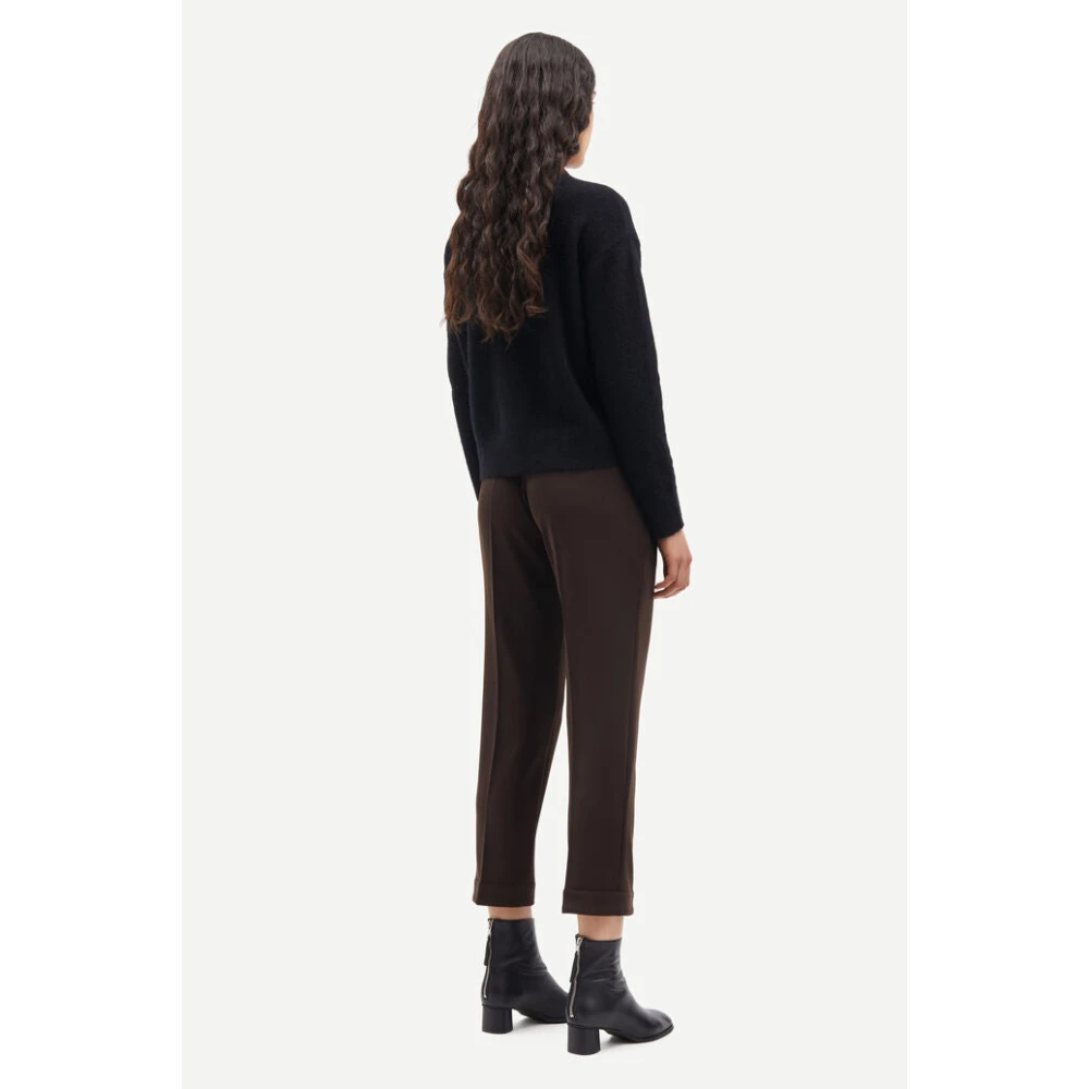 Samsøe Getailleerde Geweven Broek met Elastische Taille Brown Dames
