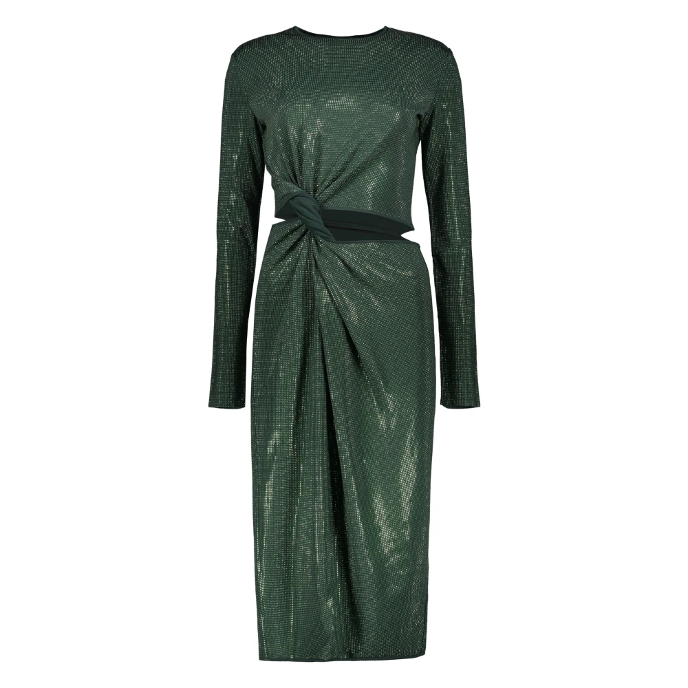 Bottega Veneta Rhinestone Jurk met Uitgesneden Details Green Dames