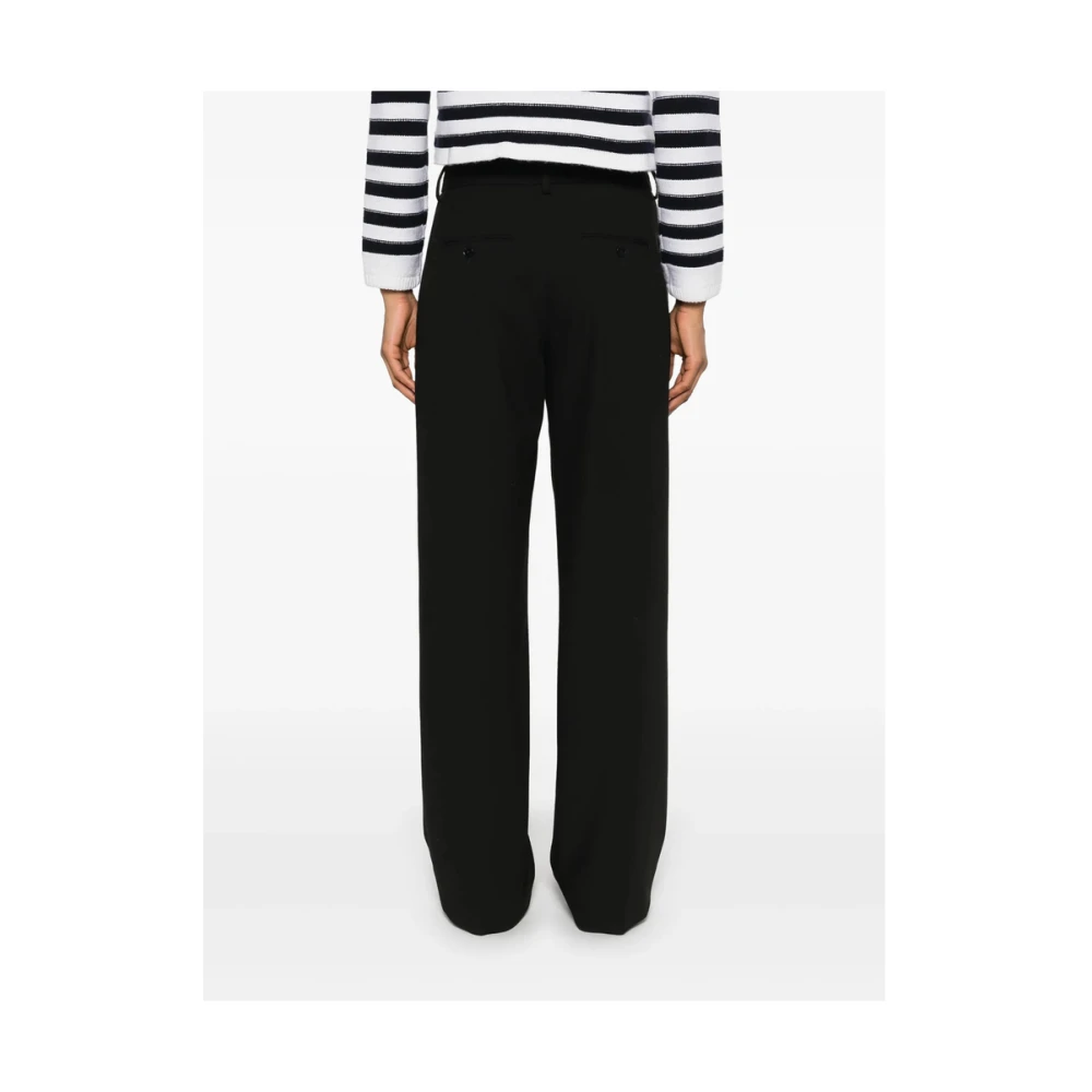 closed Zwarte Broek met Riem en Zakken Black Dames
