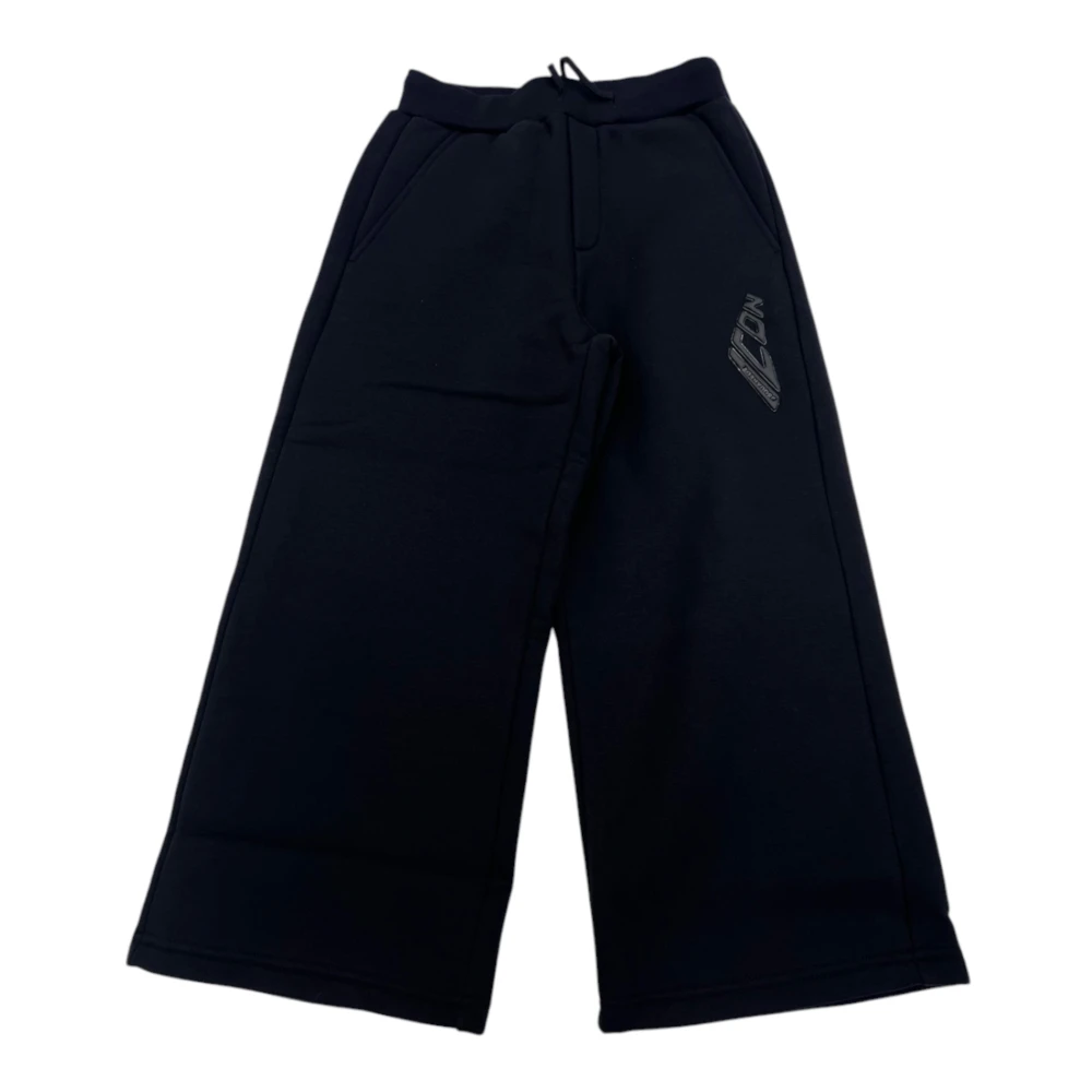 Dsquared2 Girls Black Trousers, 16 Y, Cotton Flare Trousers With Icon Logo