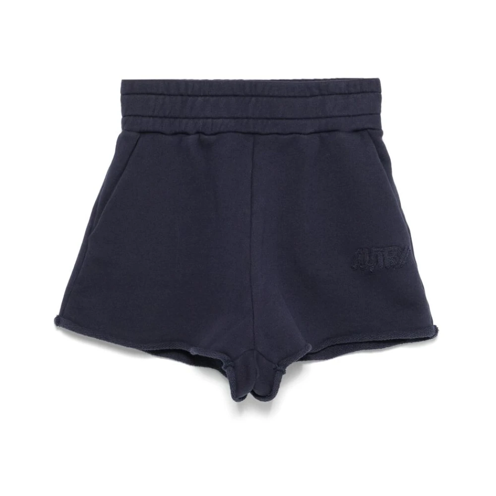 Autry Blauwe Elastische Taille Shorts Blue Dames