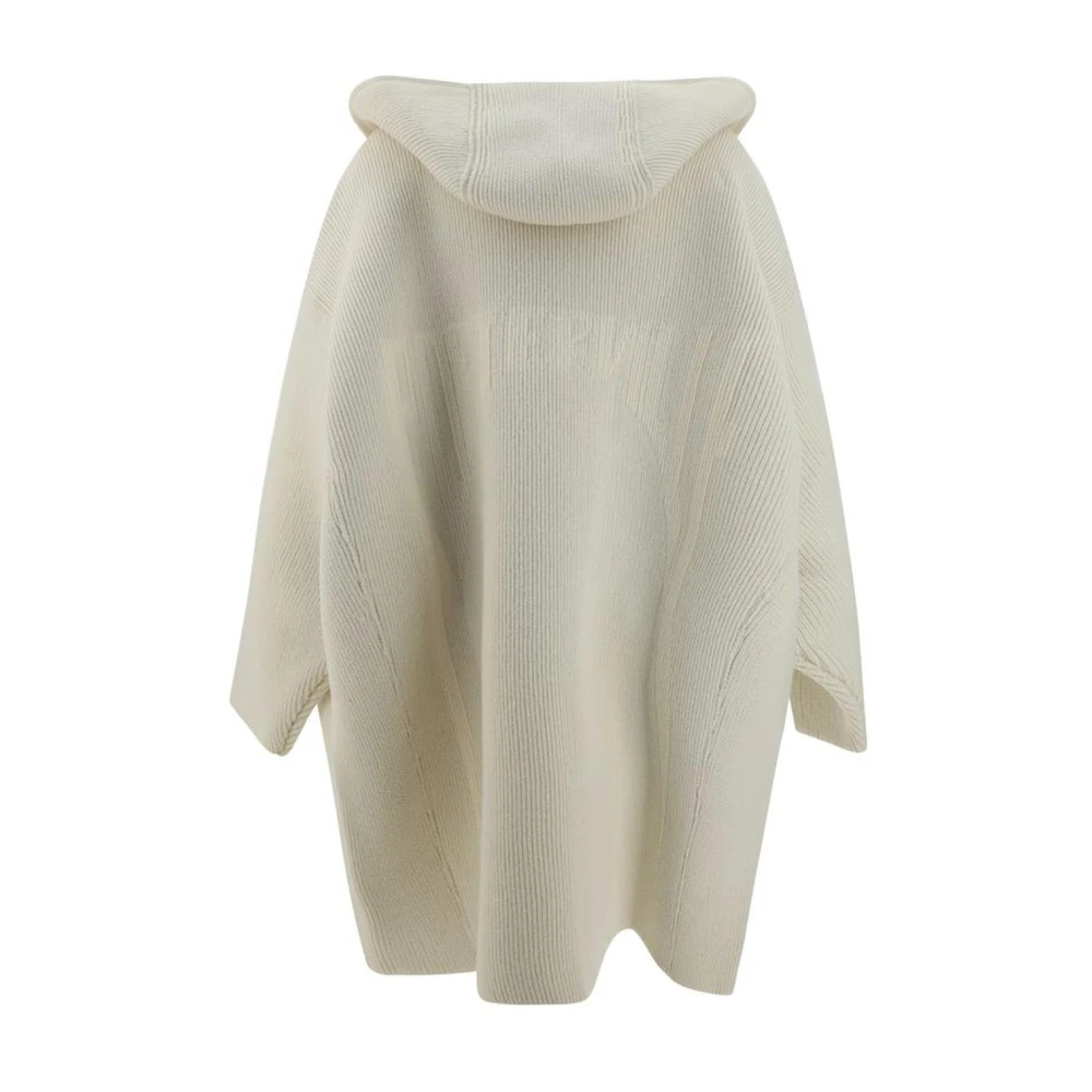Rick Owens Oversized Hooded Wollen Vest White Dames