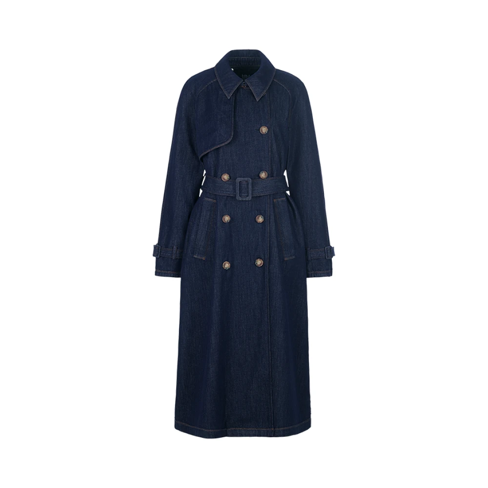 RIANI Donkerblauwe denim trenchcoat Blue Dames