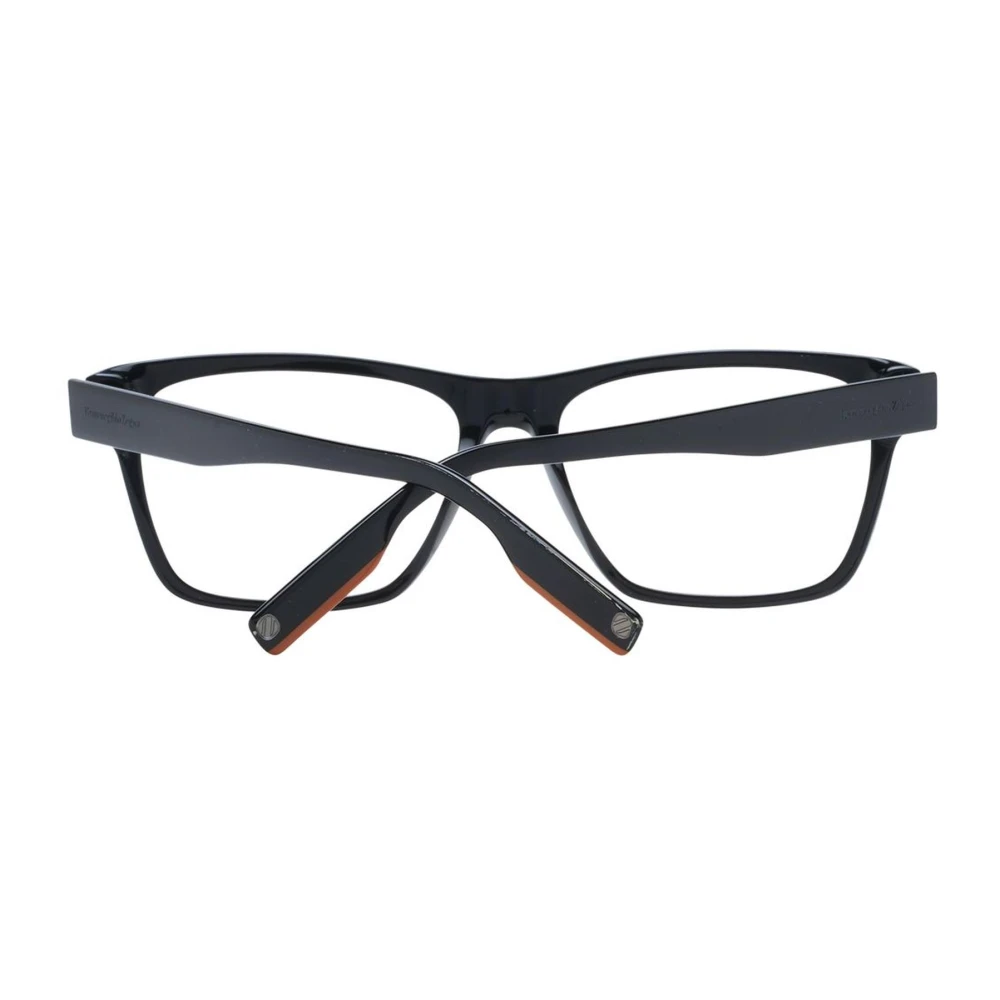 Ermenegildo Zegna Zwarte Rechthoekige Optische Brillen met Demo Lenzen Black Heren