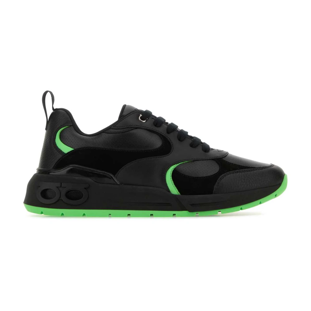 Ferragamo Zwarte leren Cosimina sneakers Heren Schoenen