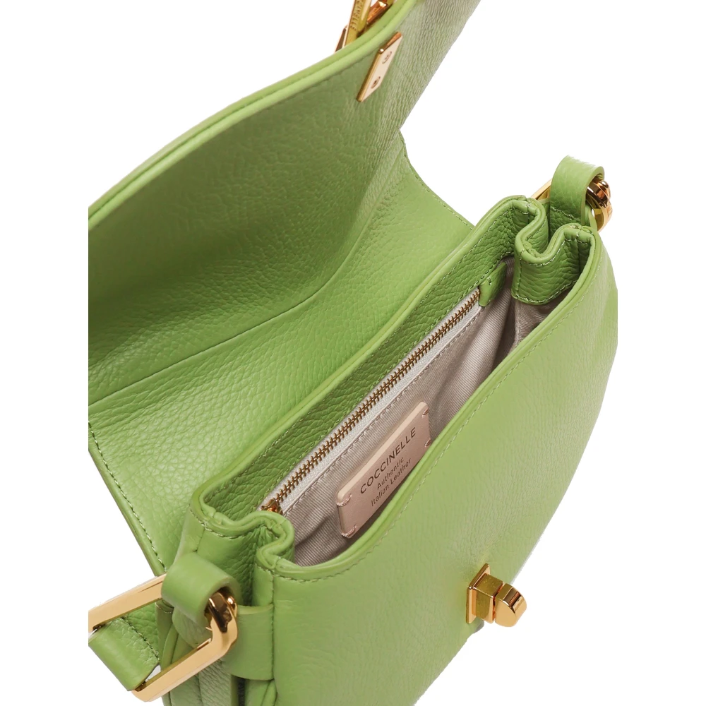 Coccinelle Groene leren handtas met draaisluiting Green Dames