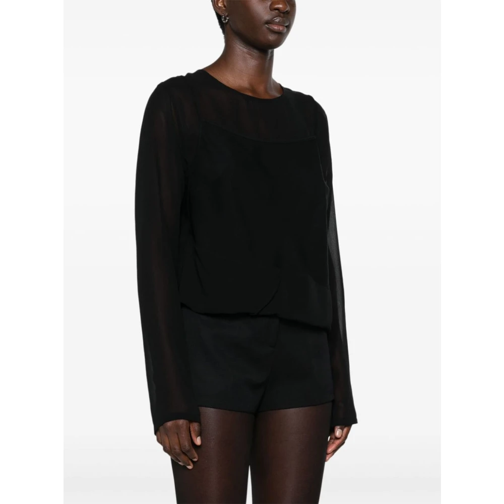 MM6 Maison Margiela Zwarte trui met lange mouwen Black Dames