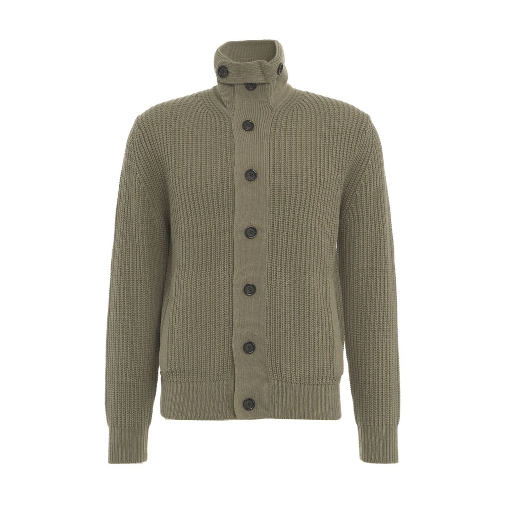 Paolo Pecora Groene Gebreide Trui Aw24 Handwas Green Heren
