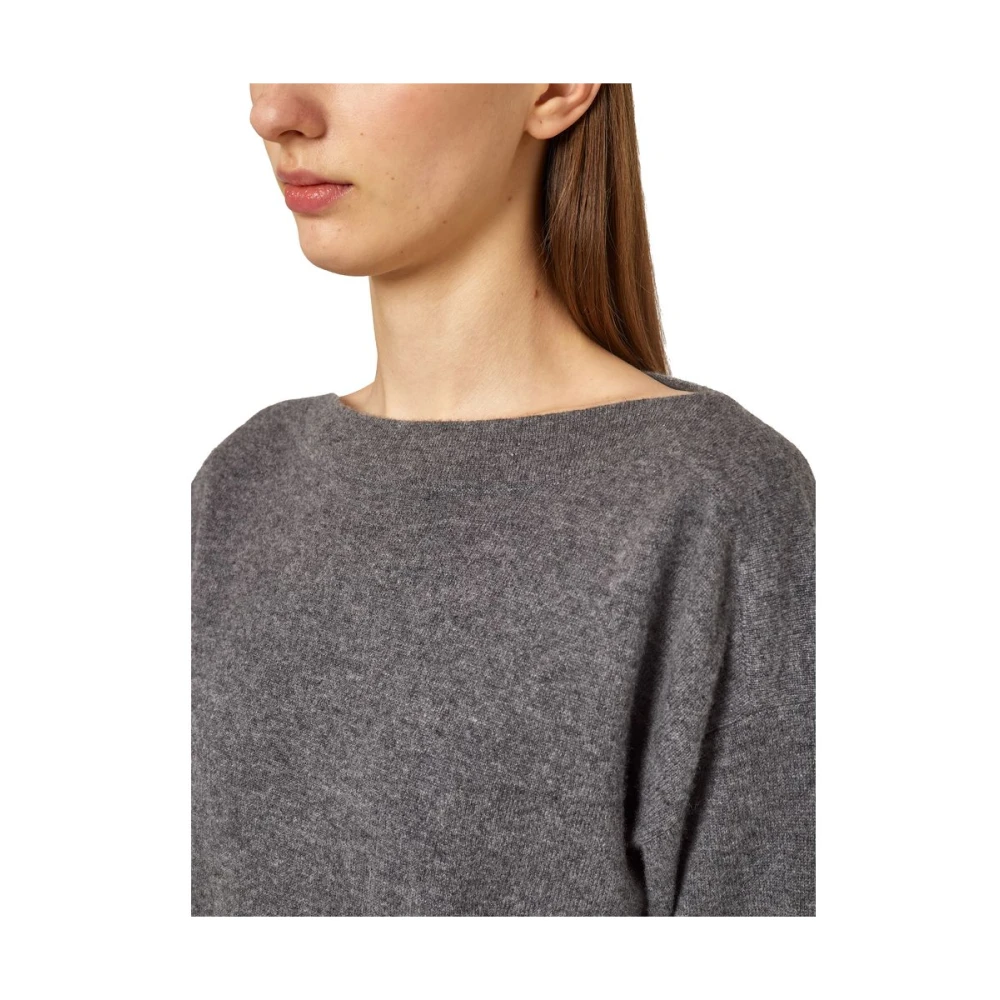 Alpha Studio Grijze Kasjmier Boothals Trui Gray Dames