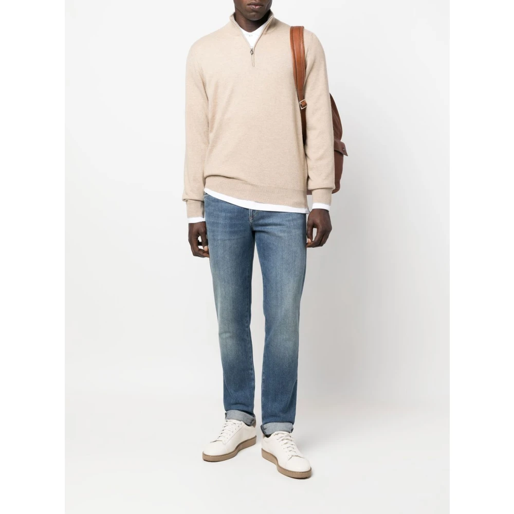 BRUNELLO CUCINELLI Luxe Truien Collectie Beige Heren