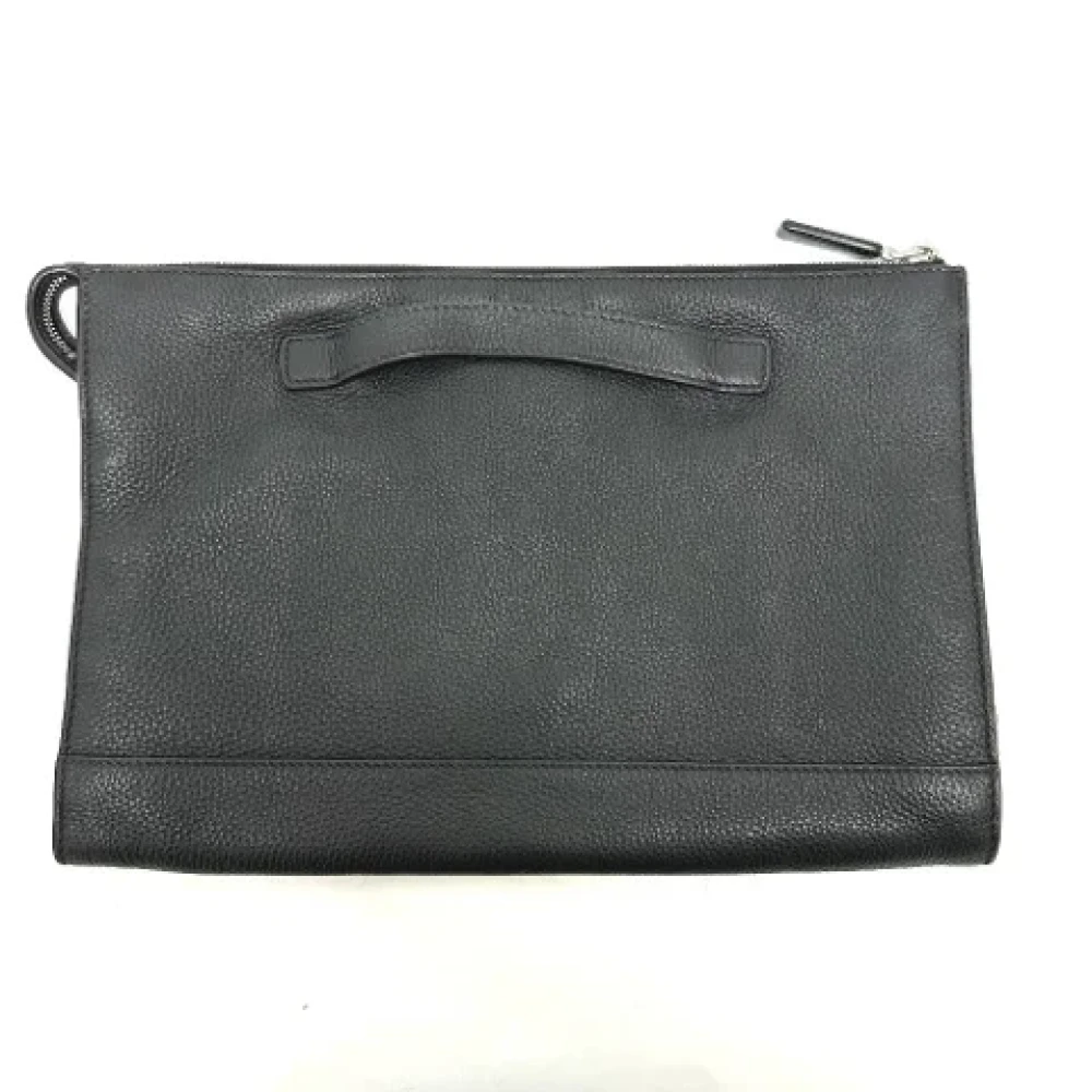 Prada Vintage Pre-owned Leather clutches Black Heren