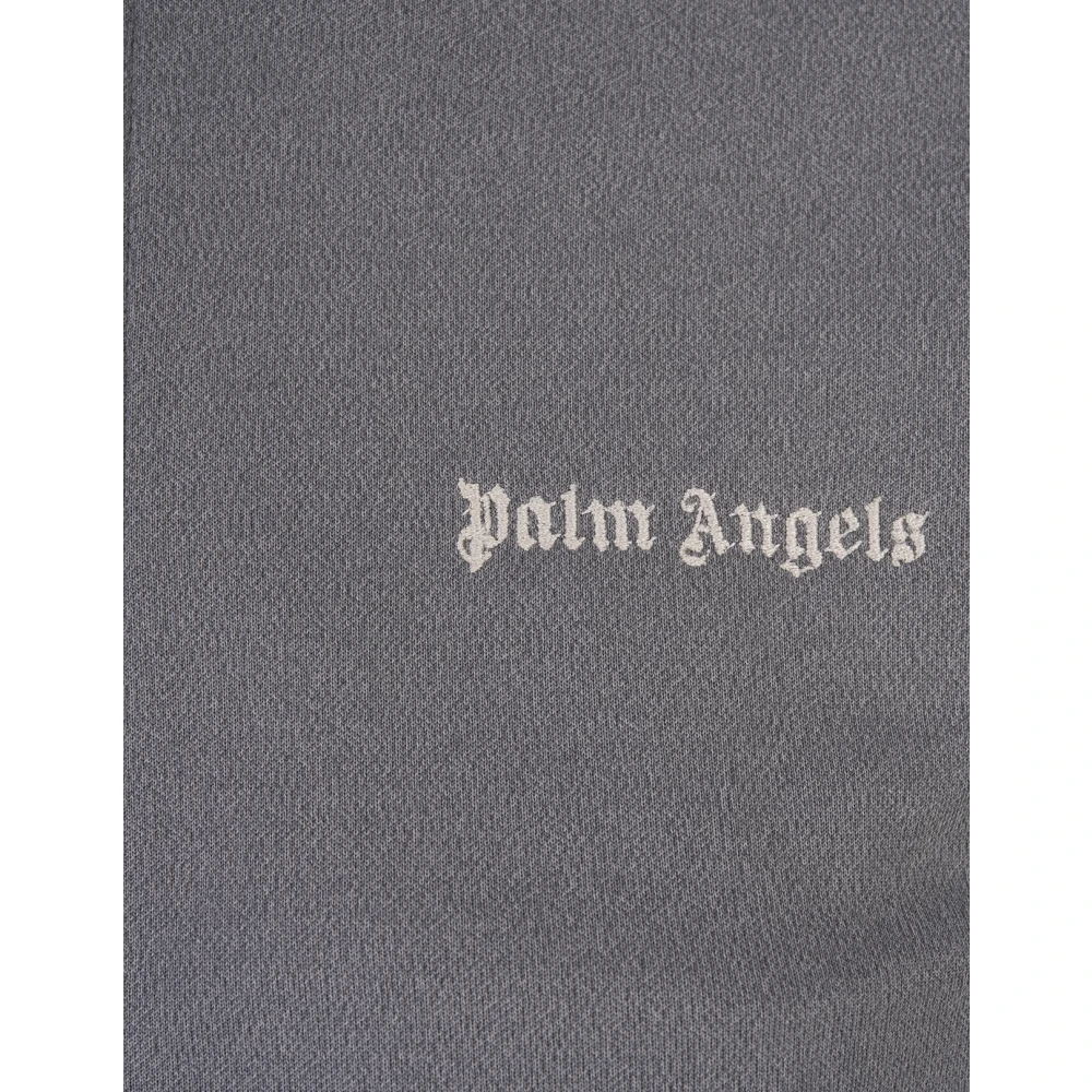 Palm Angels Grijze Sweatshirt met Ritssluiting en Contrasterende Banden Gray Dames
