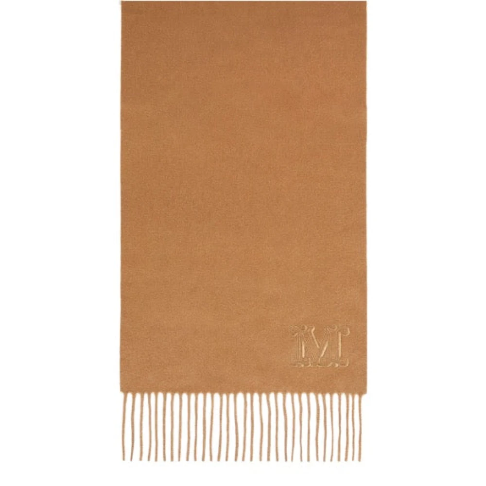 Max Mara Luxe Cashmere Stola met Franjes Brown Dames