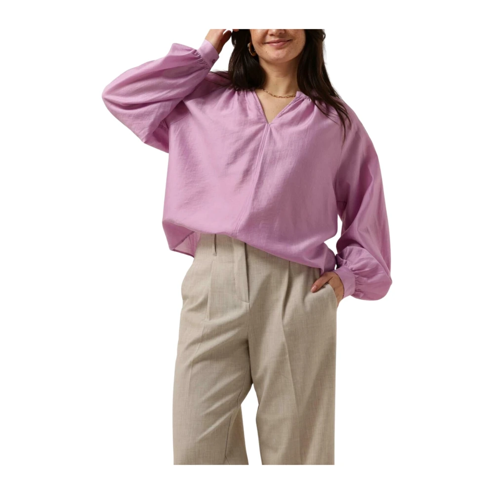 moss copenhagen Paarse Romina Top Elegante Vrouwelijke Blouse Purple Dames