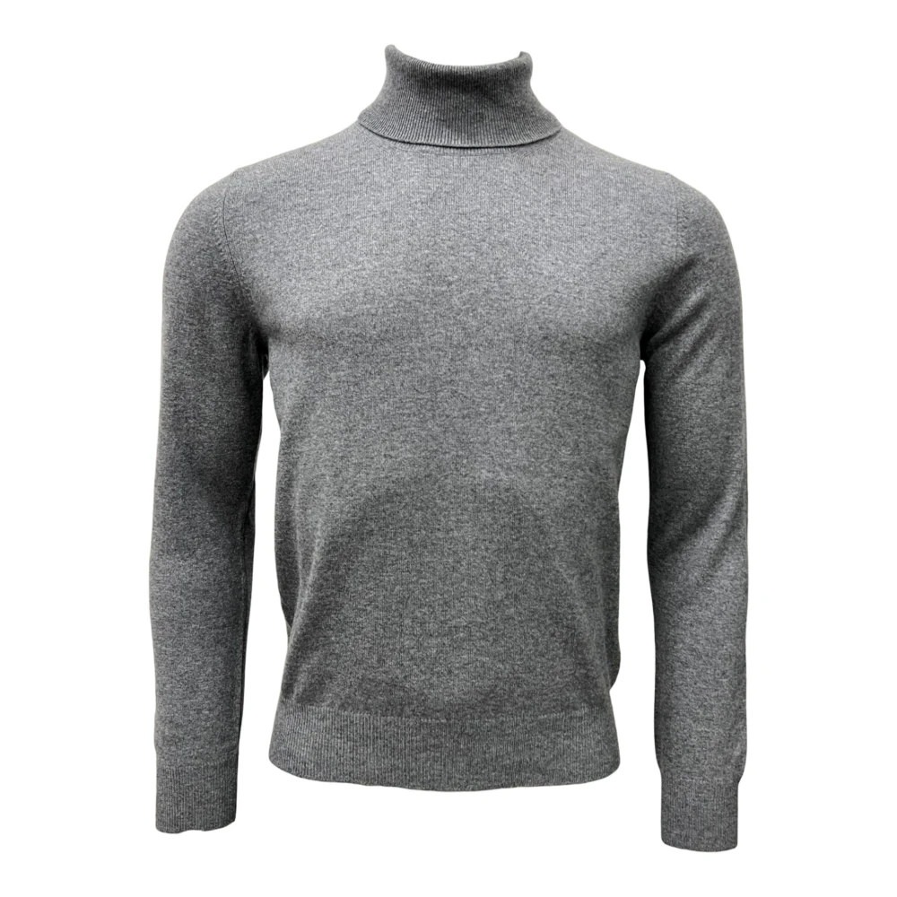 Gran Sasso Merino/Cashmere Turtleneck Gray, Herr