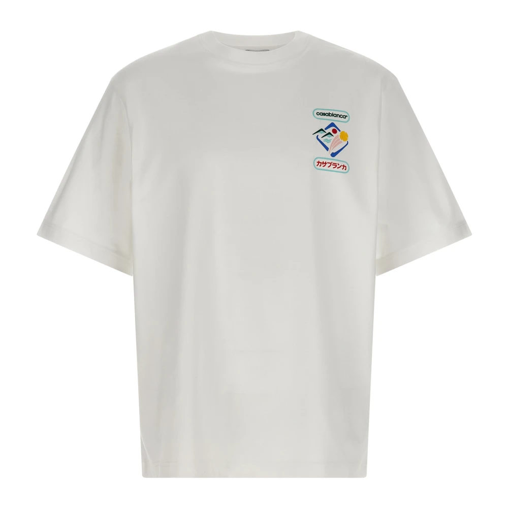Casablanca Men's White T-Shirts, Xl, Cotton T-Shirt