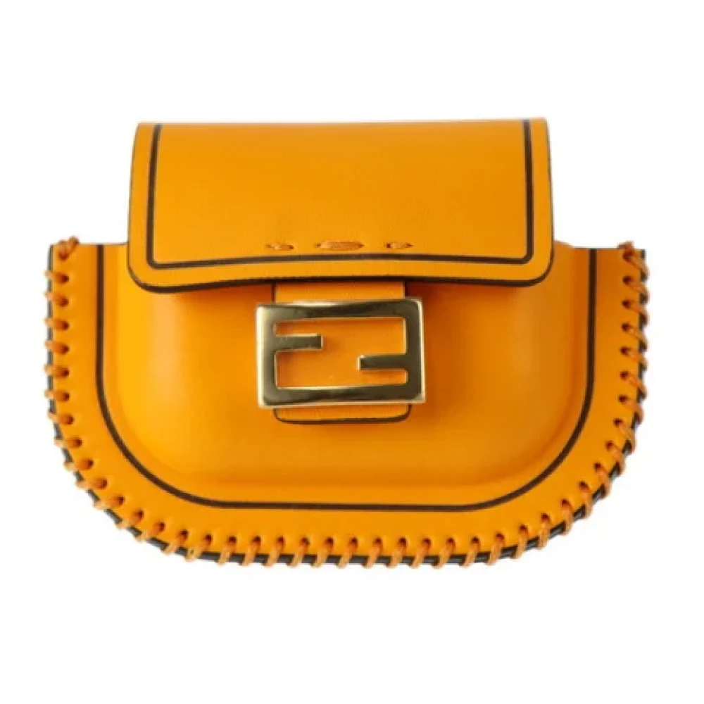 Fendi Vintage Pre-owned Leather clutches Orange Dames