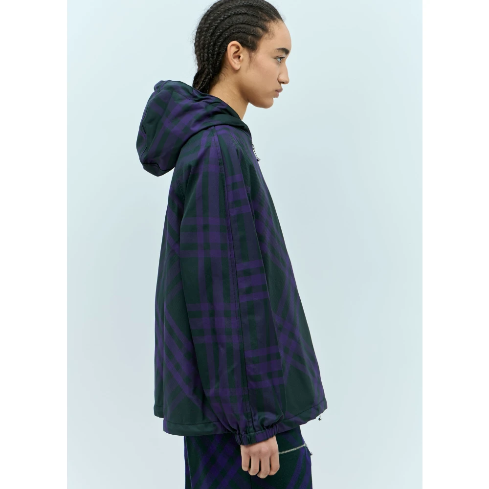 Burberry Nylon-Twill Windbreaker Jacket Purple Dames