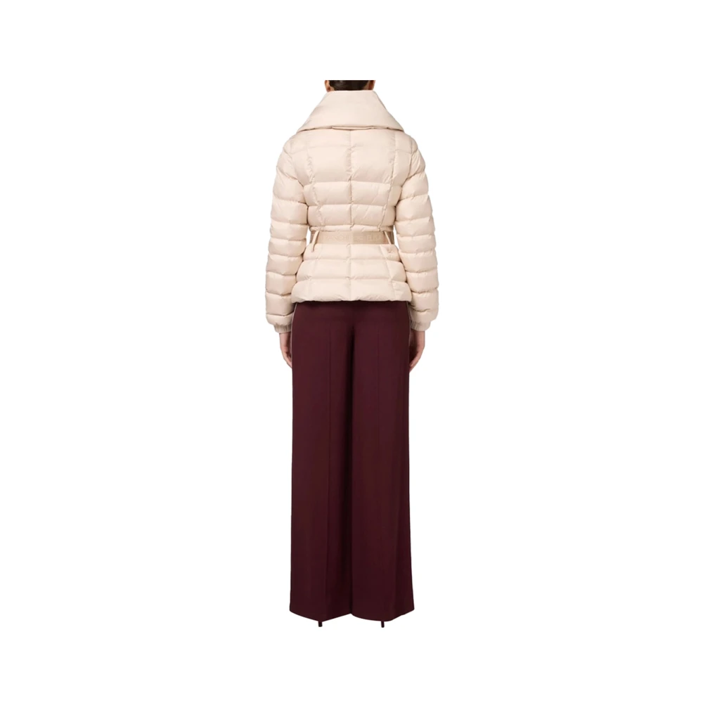 Elisabetta Franchi Ivoor Leren Jas Elegant Veelzijdig Beige Dames