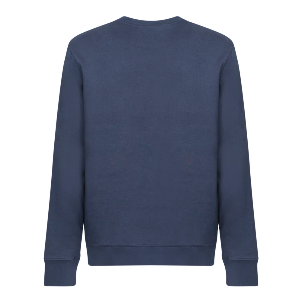 Maison Kitsuné Blauwe Sweatshirt met Borstbadge Blue Heren