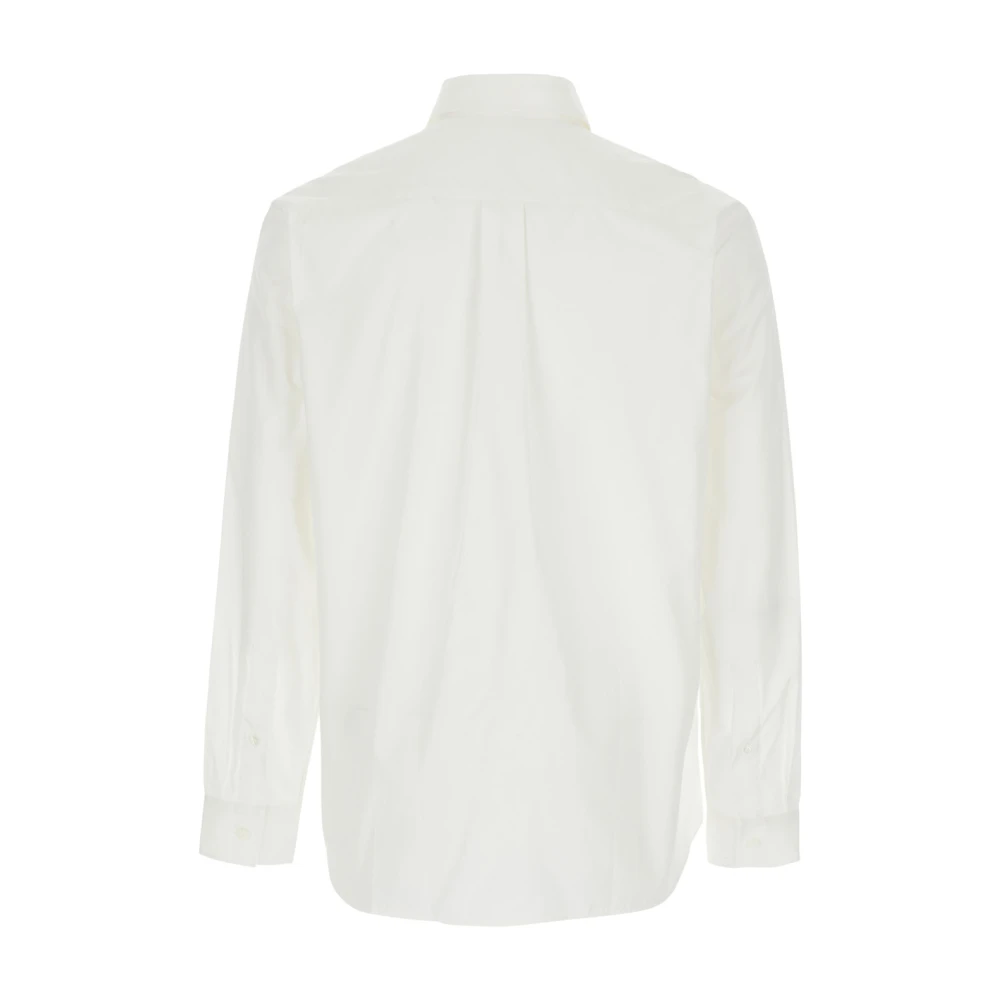 Burberry Klassiek Wit Overhemd met Logo Borduursel White Heren