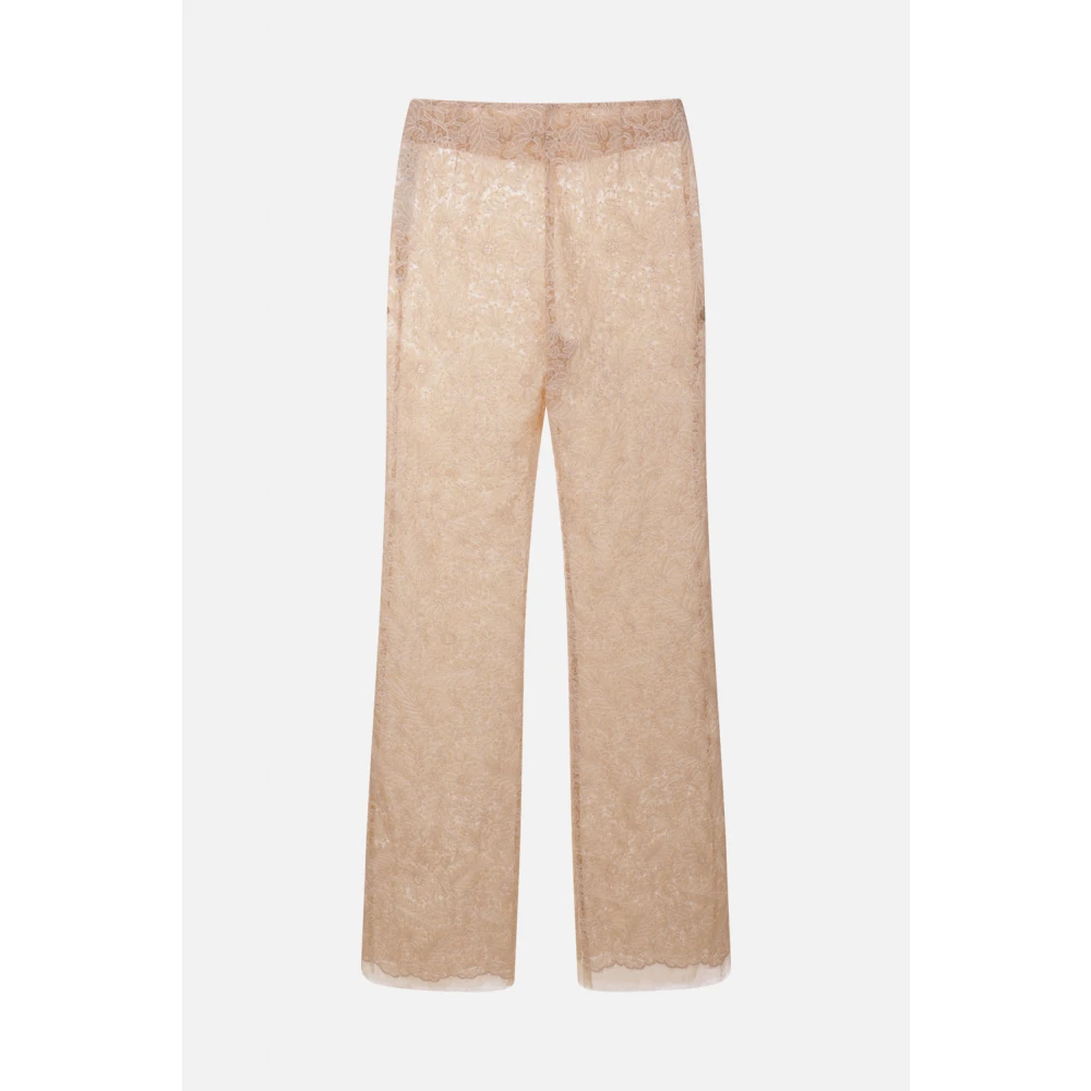 Ermanno Scervino Bloemenkant Flare Broek Pink Dames