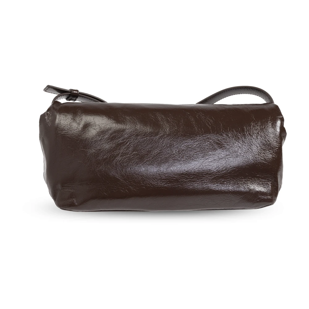 Jil Sander Schoudertas Rollup Klein Brown Dames