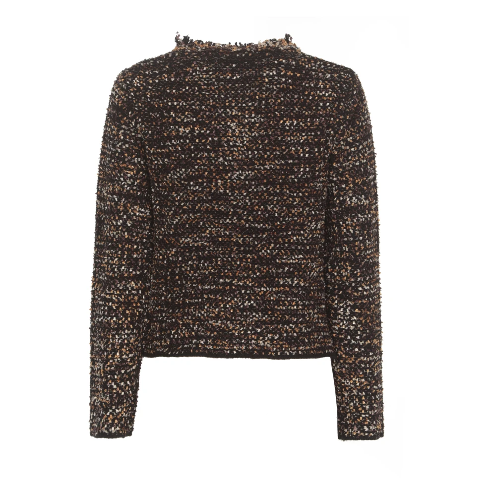 Kangra Zwarte Kasjmier Wollen Trui met Lurex Black Dames