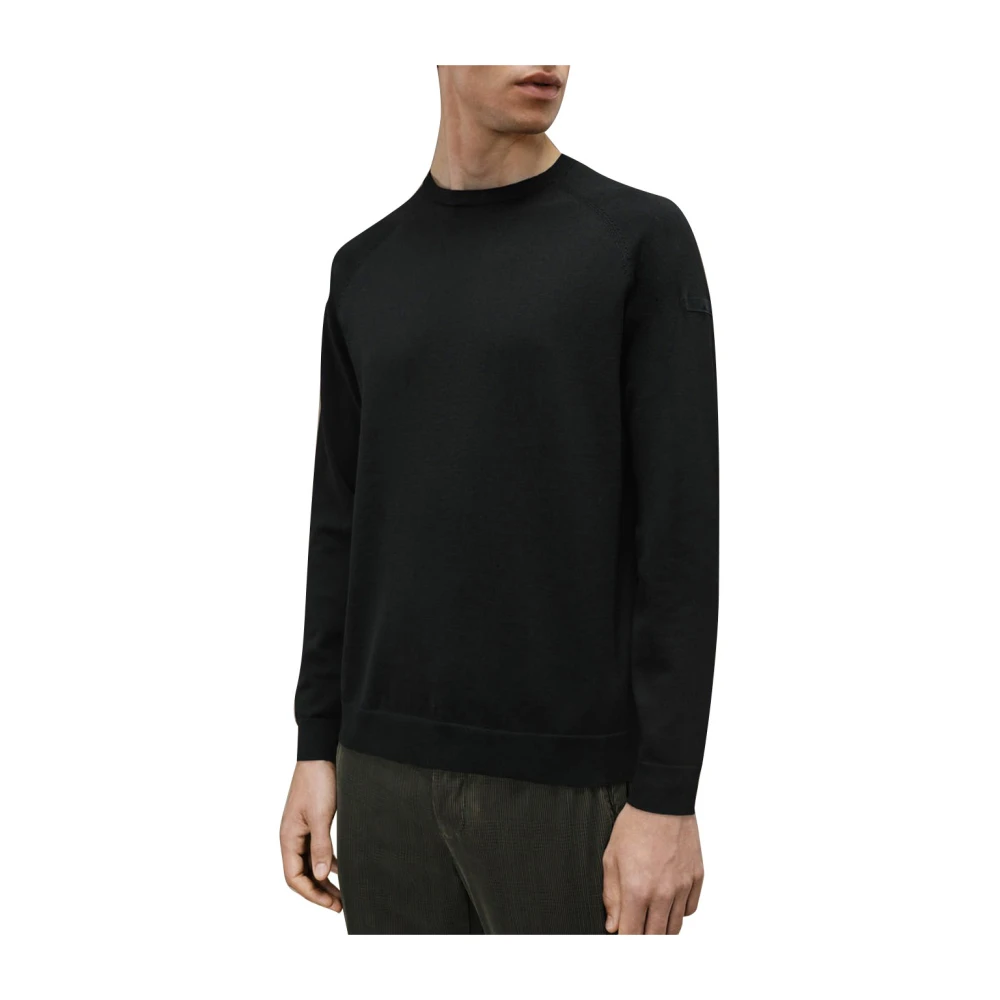 RRD Amos Katoenen Ronde Gebreide Pullover Black Heren