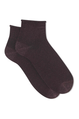 kvinders-super-korte-ensfarvede-lilla-lurex-sokker