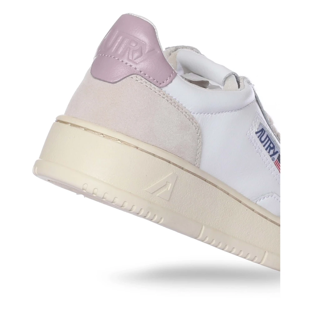 Autry Roze Suède Sneakers White Dames