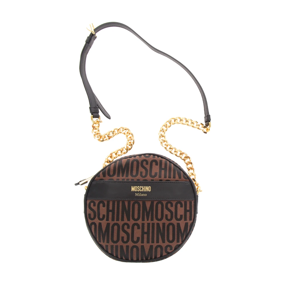 Moschino Ronde Logo Schoudertas Brown Dames