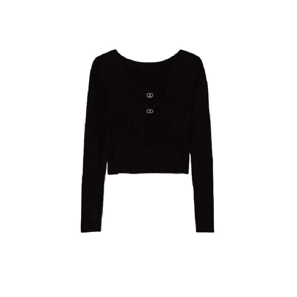 Twinset Zwarte aansluitende trui Black Dames