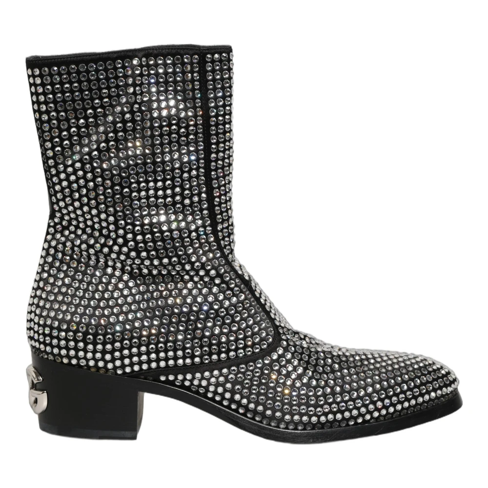 Dolce & Gabbana Men's Black Ankle Boots, 10 Uk, Short Boots