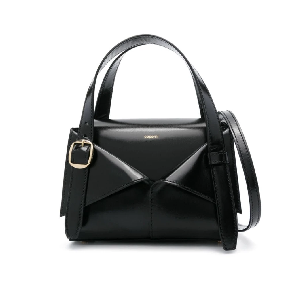 Coperni Zwarte Gloss Mini Riemtas Black Dames