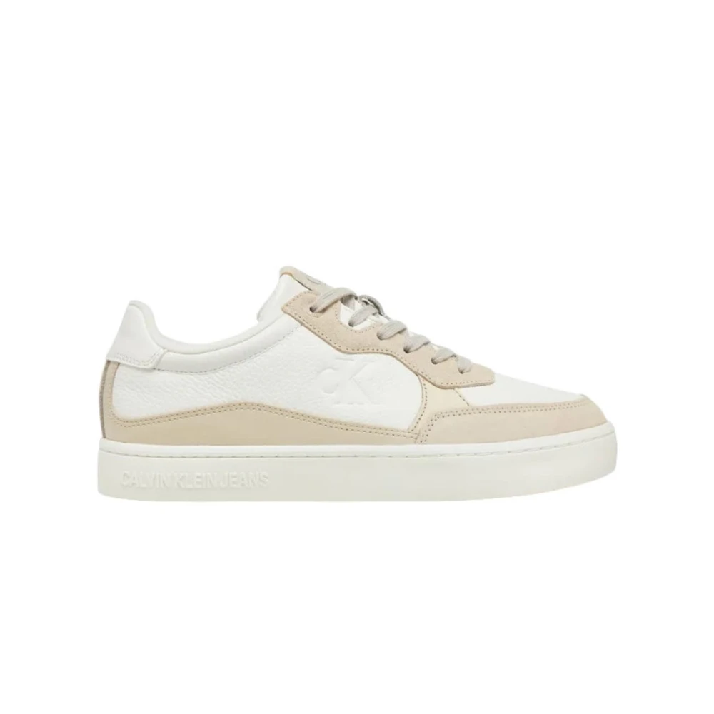 Calvin Klein Klassieke Cupsole Sneakers Urban Stijl Heren Schoenen Beige