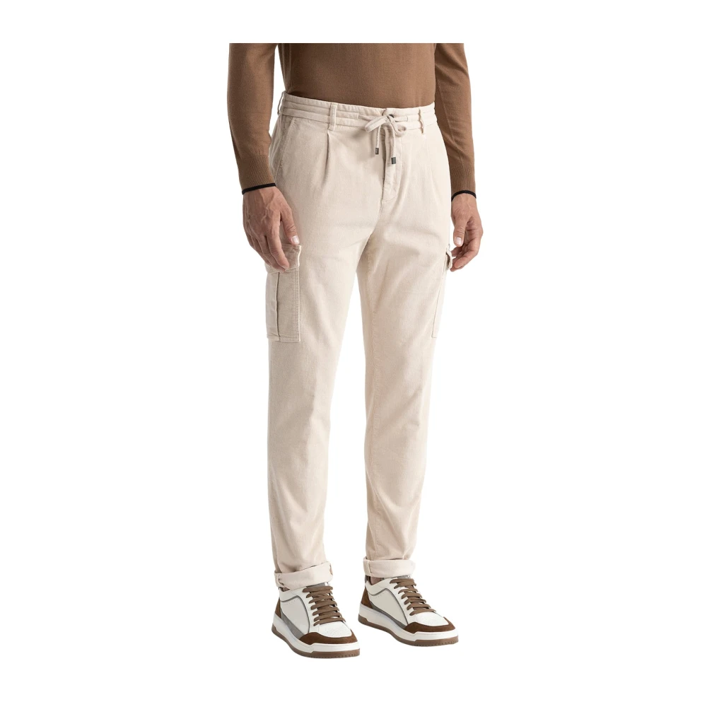 PESERICO Corduroy joggers met zakken Beige Heren