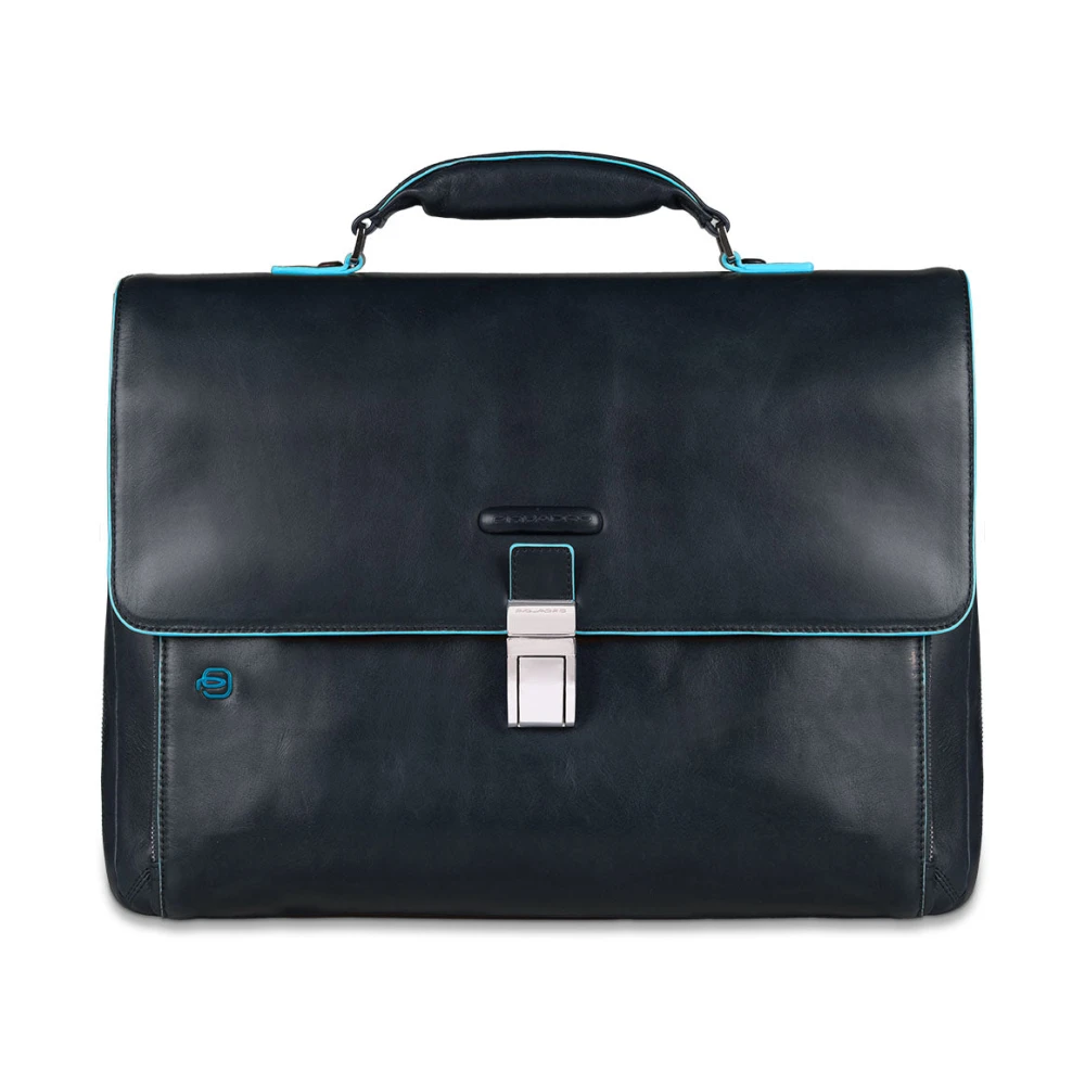 Piquadro Mannelijk Blauw Expandable Laptop Briefcase 15,6"