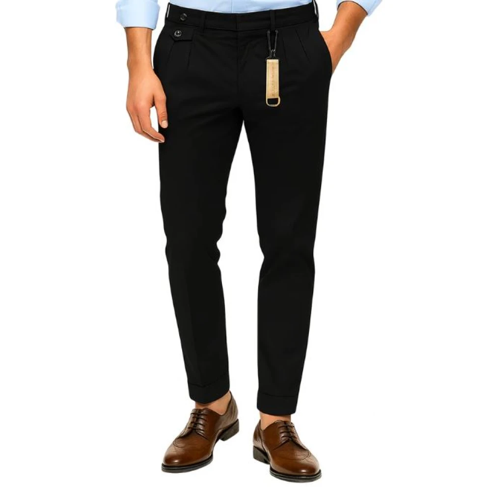 Manuel Ritz Men's Black 3932P1668tc Stretch Cotton Trousers