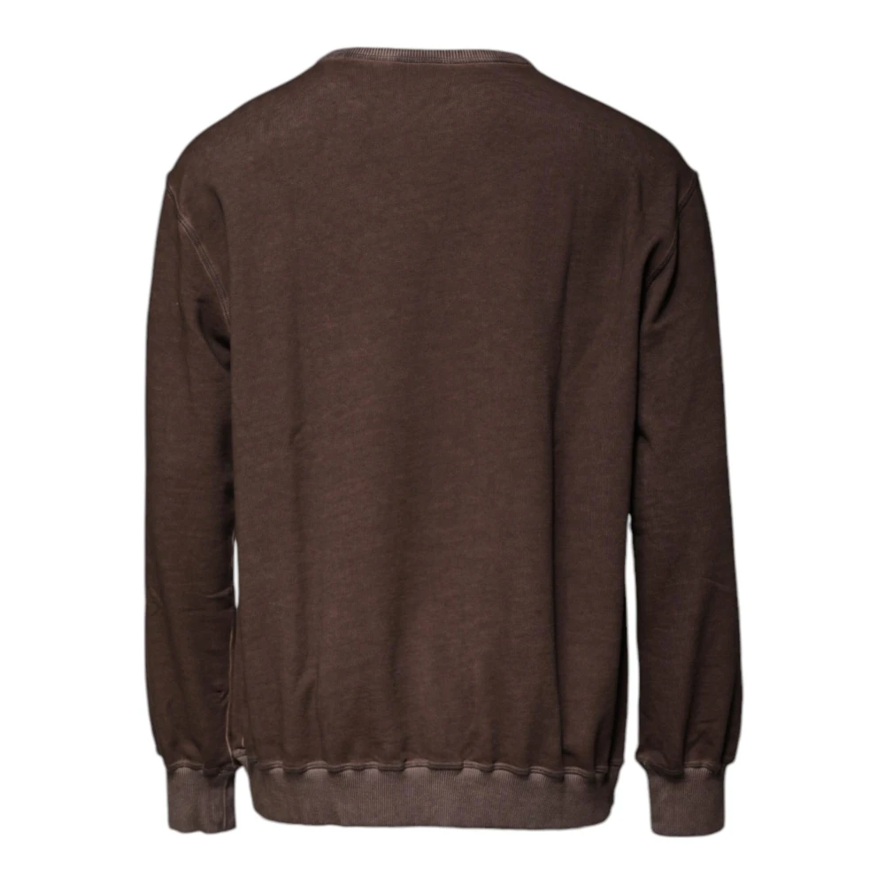 Dolce & Gabbana Logo Print Pullover Trui in bruin Brown Heren