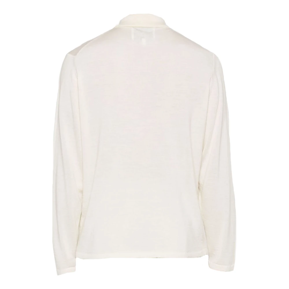 Seven Gauge Gebreide Polo Shirt Wit White Heren
