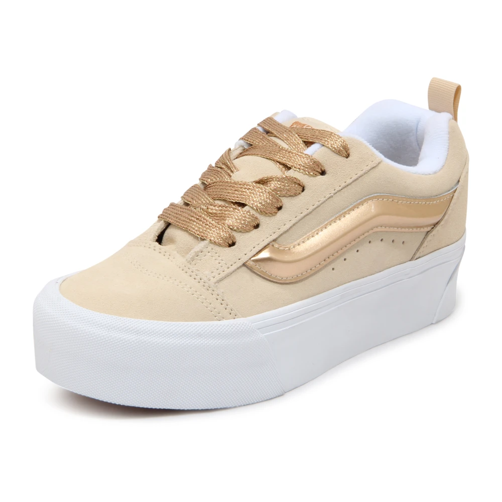 Vans Women's Beige Knu Stack High Shine - Sneakers - 3 Uk - Shoes