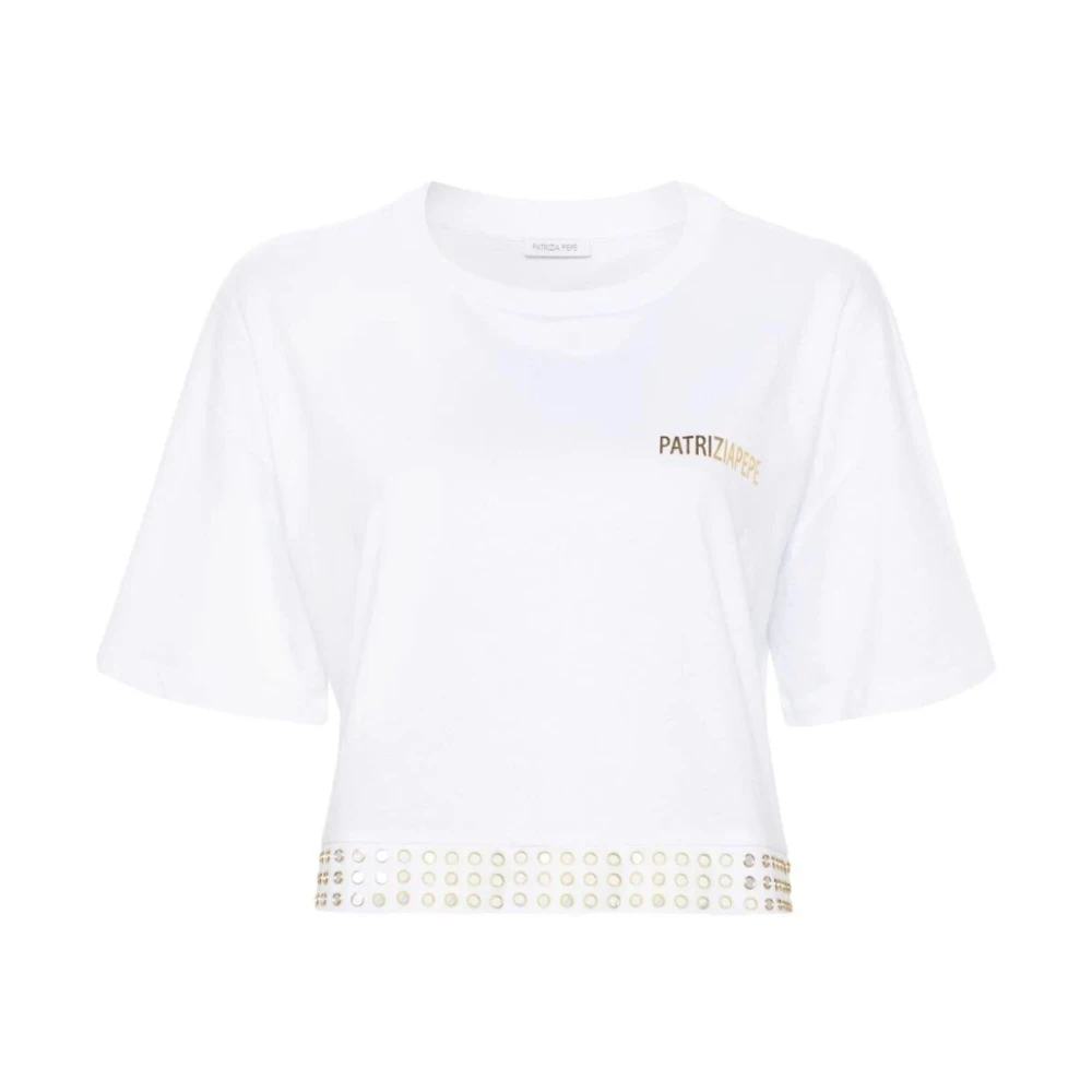 PATRIZIA PEPE Witte Optische T-Shirt White Dames