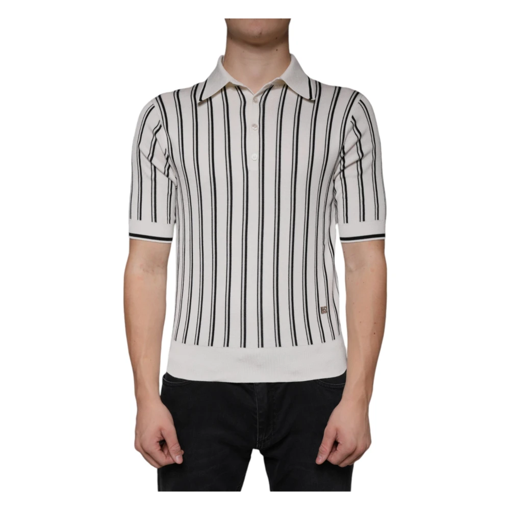 Dolce & Gabbana White Polo Shirts, Male, Xs, Polo Short Sleeve T-Shirt