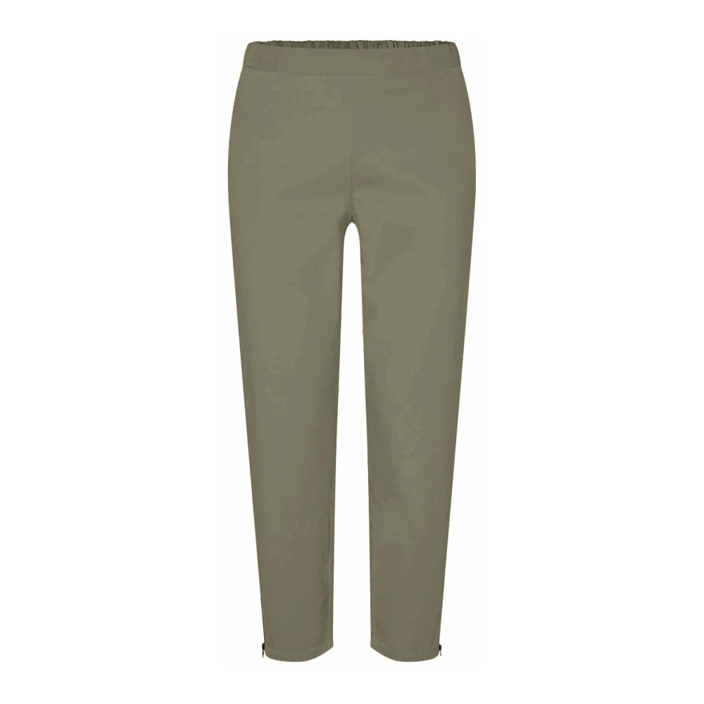 Masai Groene elastische taillebroek met ritssluiting details Green Dames